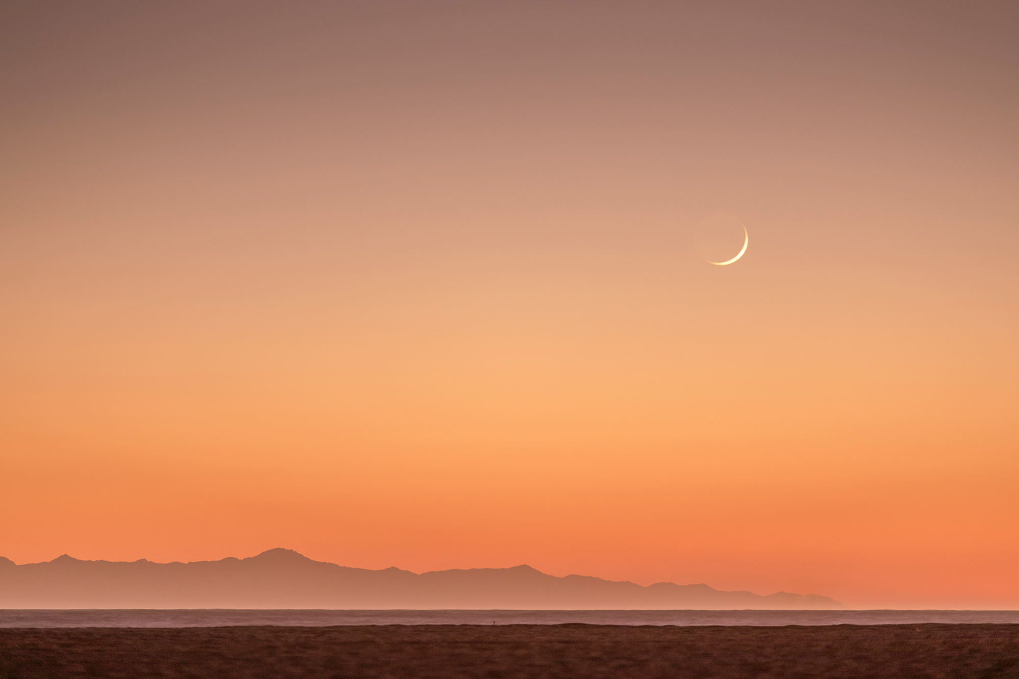 Moonset over Channel Islands California