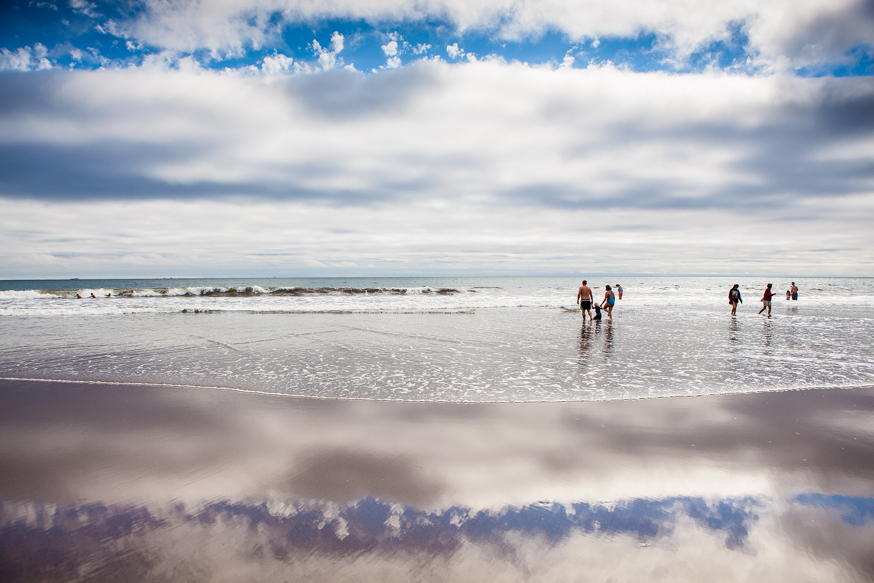 People at Stinson Beach, California